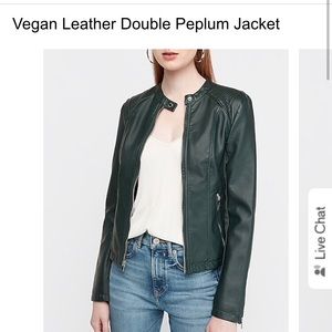 Green Faux Leather Express Clothing Jacket